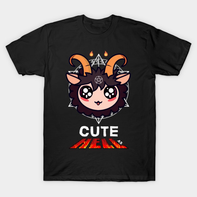 Cute as Hell Creepy Cute Baphomet Halloween T-Shirt by ChasingTees